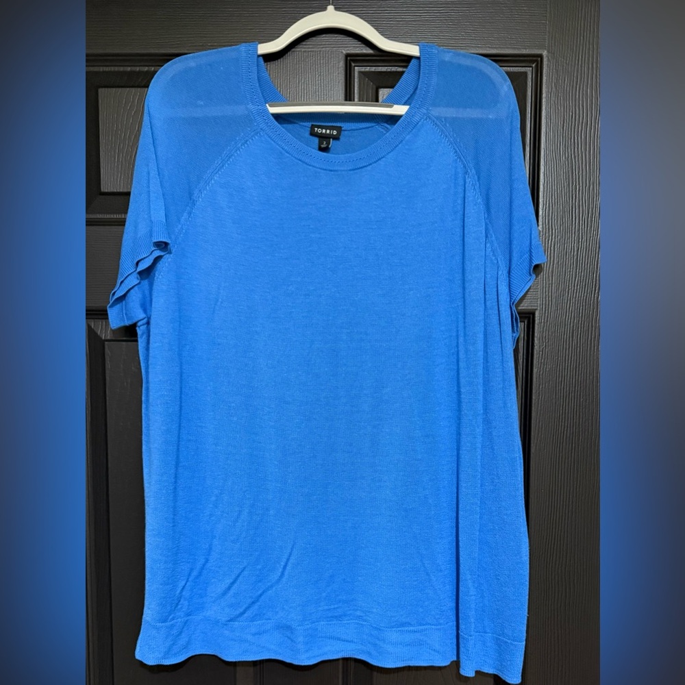 Torrid Blue Short Sleeve Sweater